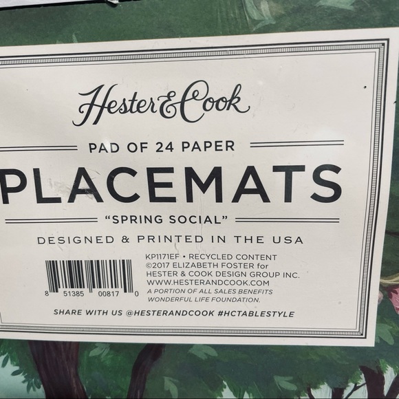 Hester & Cook Spring social placemats bunny rabbits birthday tea party - Picture 4 of 7